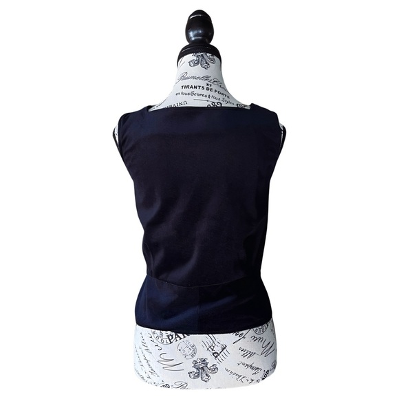 90s midnight blue velvet vest w/ silver ornate buttons M medieval goth - Picture 3 of 3